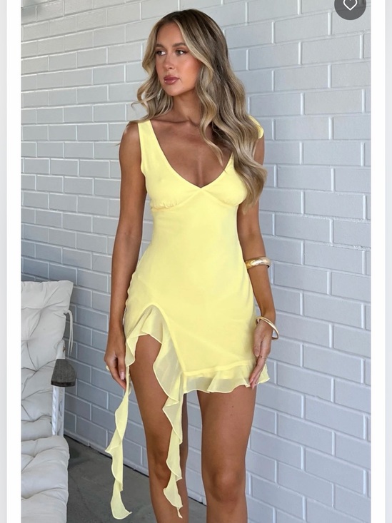 White Fox Boutique Dresses & Skirts - White Fox Boutique Yellow Ruffle Mini Dress